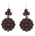 Dangling garnet flower earrings w/14ct gold wires