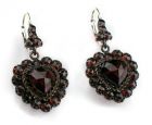Garnet heart earrings w/14ctgold wire     /L