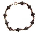 Vintage rosecut garnet flower bracelet