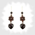 Lovely Victorian garnet heart earrings w/14ct wire