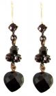 (LADE) Lovely Victorian garnet heart earrings w/14ct wire