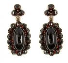 Vintage dangling oval garnet earrings