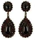 Big garnet drop earrings w/14ctgold studs