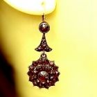 Bohemian garnet earrings w/14ct gold wires