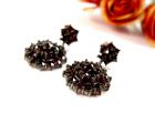 Cute round Bohemian garnet earrings