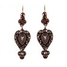 Bohemian garnet heart drop earrings