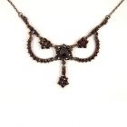 Original Bohemian garnet festoon necklace in Victorian style