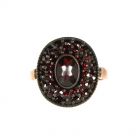 Oval original Bohemian garnet ring