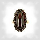 Large oval Bohemian garnet cabouchon ring