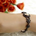 Bohemian garnet bracelet with shell cameo