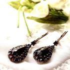 Large Bohemian garnet drop earrings