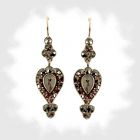 Original Bohemian garnet heart drop earrings
