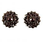 Large Round Bohemian garnet earstuds w/14ct gold wires