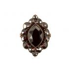 Bohemian garnet marquis shaped ring