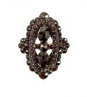 Big floral Bohemian garnet ring