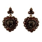 Beautiful garnet heart earrings w/ 14ct gold wires in Victorian style