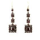 Bohemian garnet earrings in Art-Déco style w/14ct gold wires