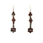 Cute Bohemian garnet cascade earrings