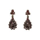 Neat Bohemian garnet drop earrings