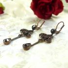 Gracefull Bohemian garnet earrings in Art Nouveau style