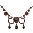 ##ÄHNLICH##  Stunning Vintage garnet heart festoon necklace Victorian style