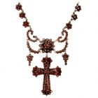 For Debbie only :  garnet festoon cross necklace in Victorian style