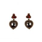 Garnet heart facetted earrings w/14ct gold studs in Victorian style