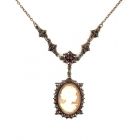 Bohemian garnet shell cameo necklace