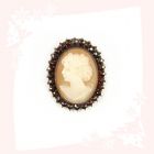 Bohemian garnet brooch with shell cameo    ГРАНАТ 092EFL