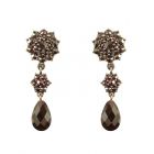 Bohemian garnet cascade earrings/studs with dangling briolets // ГРАНАТ