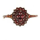 Armreif mit rundum Granaten 1-reihig+große ovale Mitte