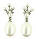 Markasit Ohrringe mit grossem Perltropfen