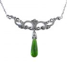 Collier mit imit. Peridot Briolette + Markasit