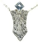 Collier mit synth.caree Aquamarin + Markasit