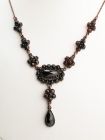 Vintage garnet flower dangling necklace