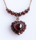 Vintage Victorian garnet heart necklace