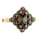 Bö.Granat Ring quadratisch Art Deco Stil