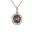 Garnet Pendant & seed pearls