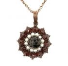 Garnet Pendant & seed pearls