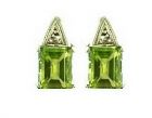 Ohrstecker mit imit. Octagon Peridot
