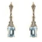 Markasit Ohrringe echt Blautopas(beh)
