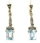 Markasit Ohrringe echt Blautopas(beh)