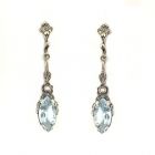 Markasit Ohrringe echt Blautopas(beh)