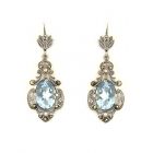 Markasit Ohrringe echt Blautopas(beh)