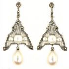 Markasit Ohrringe mit Süsswasser Perlen