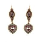 Garnet Heart Earrings