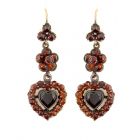 Garnet Heart Earrings
