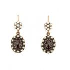 Garnet Earrings & seed pearls