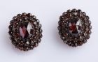 Vintage Victorian garnet oval earclips