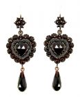 Vintage garnet facetted heart earrings